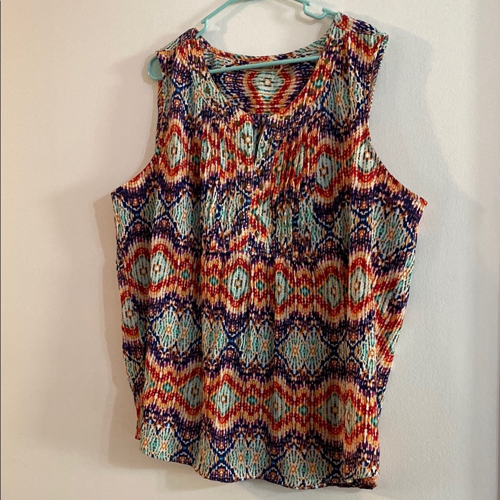 Orange and Black Graphic Tank Top